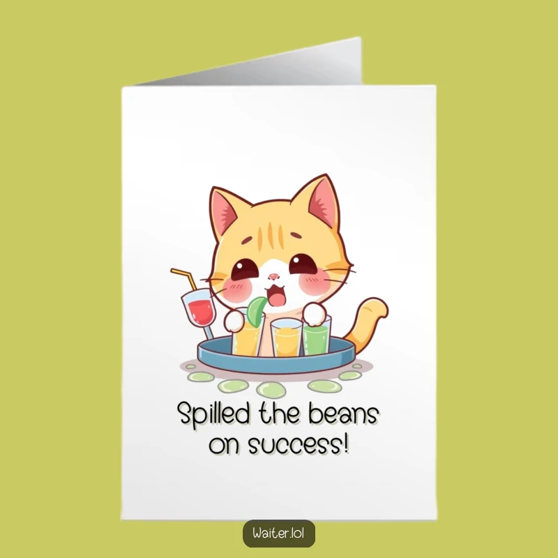 Free Printable Congrats Card: Cat's Oops Moment, Humorous Downloadable Gift for Mishaps & Milestones