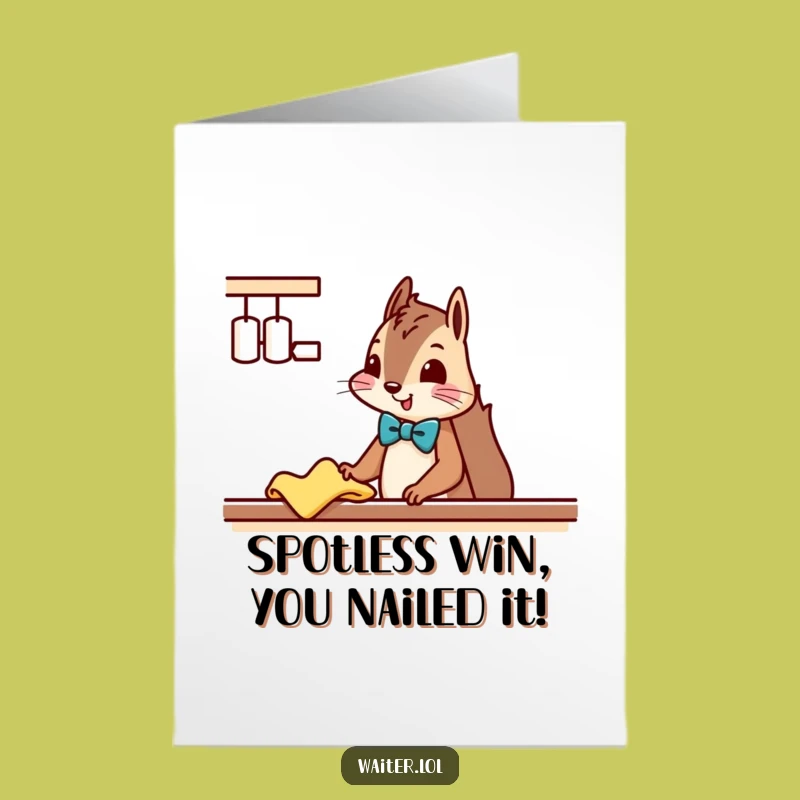 Free Printable Congratulations Card: Tidy Squirrel Bowtie, Humorous Downloadable Gift