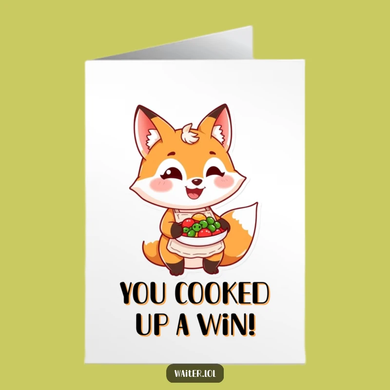 Congrats Chef Fox Card: Free Printable, Culinary Success Downloadable Gift!