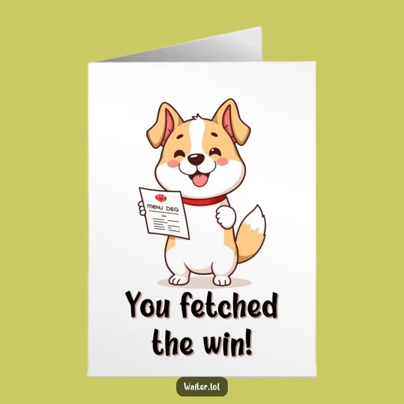 Free Printable Congrats Card: Dog's Special Delivery, Humorous Downloadable Gift for Great News
