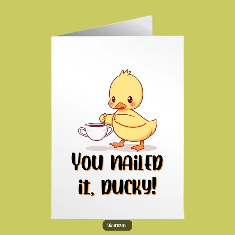 Free Printable Congrats Card: Duckling Tea Achievement Downloadable Gift