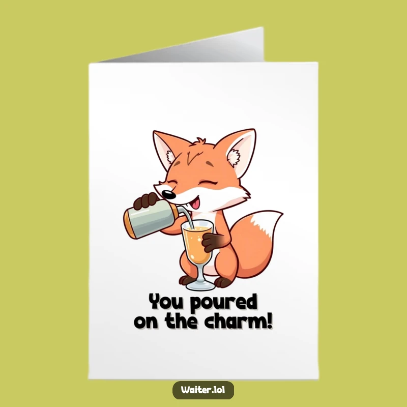 Free Printable Congrats Card: Fancy Fox Drink Hilarious Downloadable Gift!