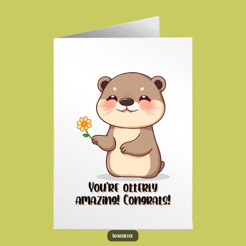Free Printable Congrats Card: Giggling Otter Joy, Perfect DIY Gift!