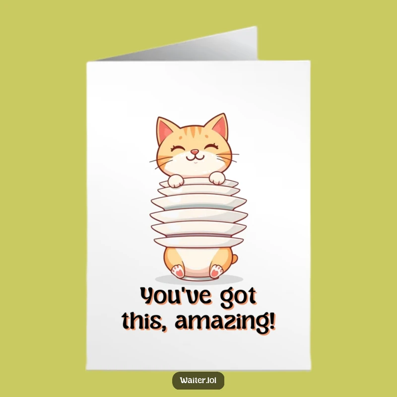Free Printable Congrats Card: Juggling Cat Hilarious Downloadable Gift!