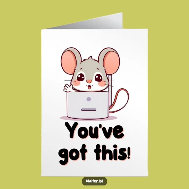 Free Printable Congrats Card: Mouse's Surprise Welcome to Your Success