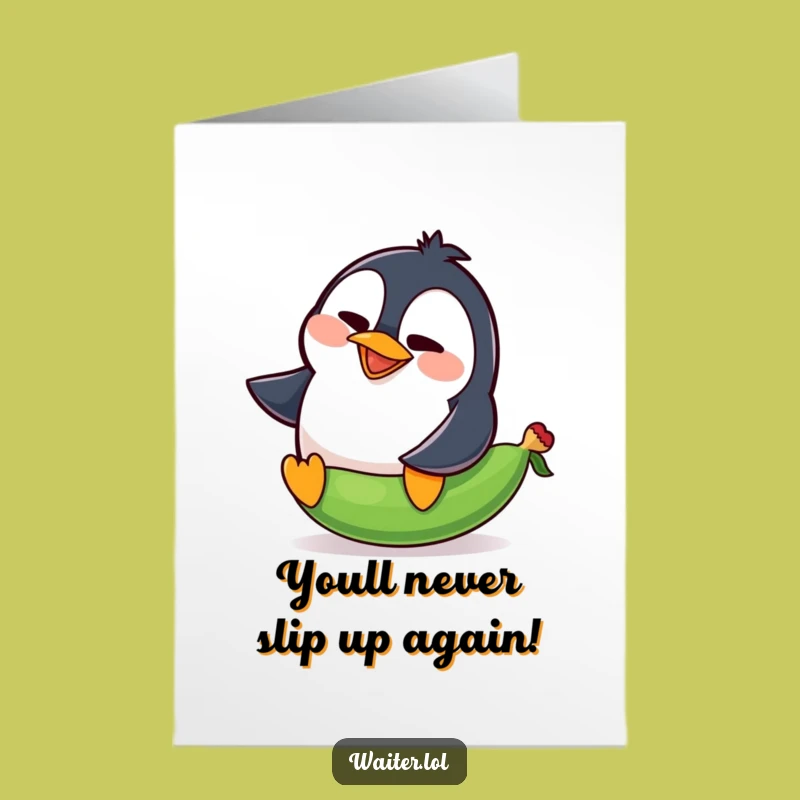 Funny Free Printable Congrats Card: Penguin Pea Slip Surprise - Downloadable Gift