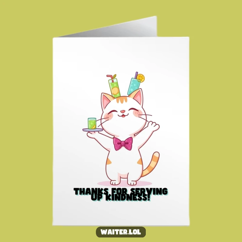Free Printable Cat Thank You Card: Wobbly Service - Funny Gift