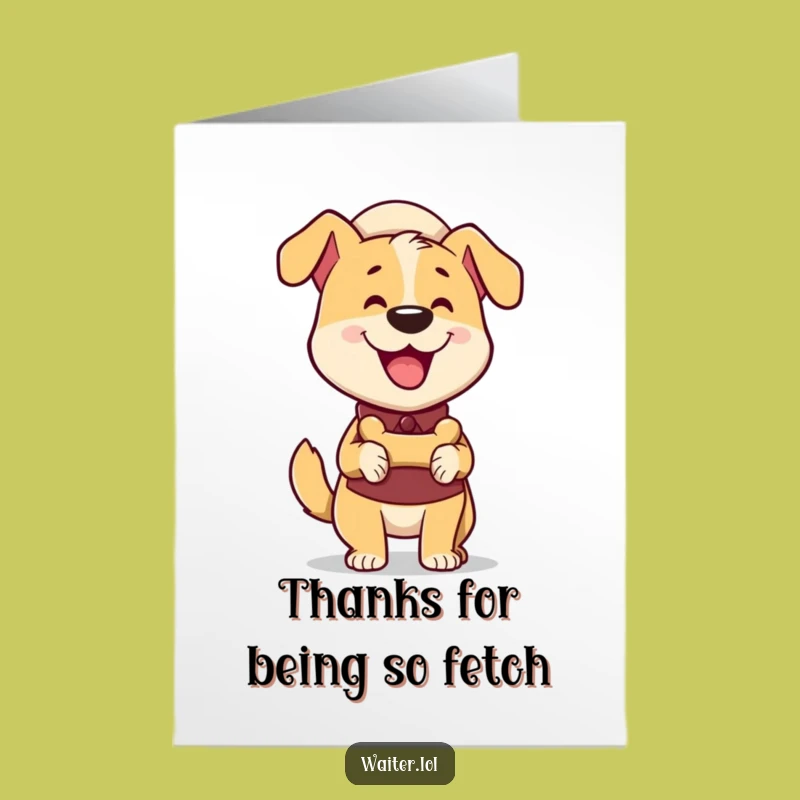 Free Printable Dog Waiter Thank You Card - Enthusiastic Downloadable Note for Showing Appreciation