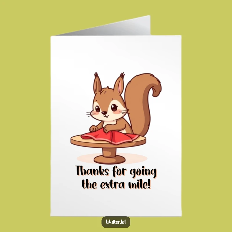Free Printable Funny Squirrel Thank You Card: Hardworking Squirrel Says Thanks, Downloadable Gift