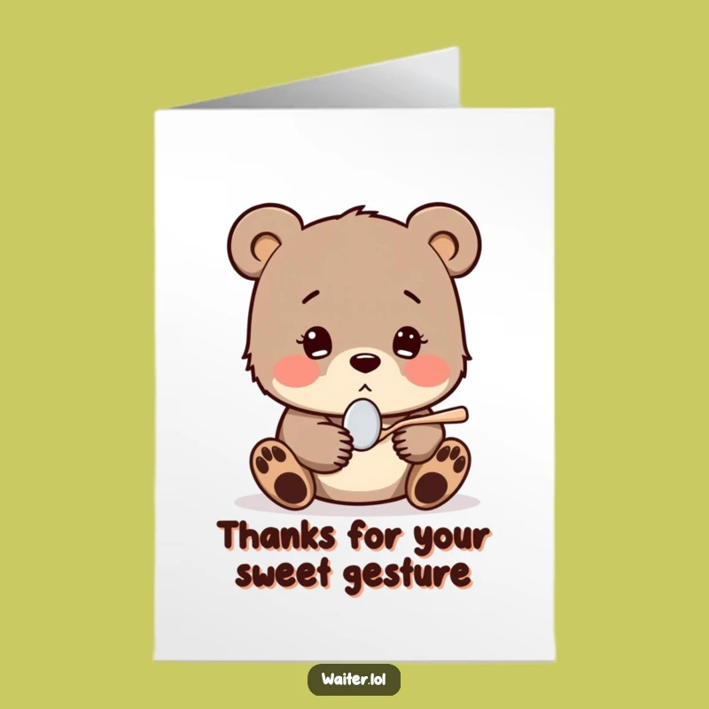 Free Printable Thank You Card: Bear Cub's Sweet Thanks - Humble Downloadable Gift!