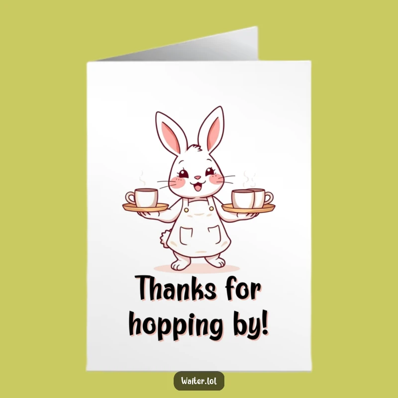 Free Printable Thank You Card: Bunny Barista Thanks Downloadable Gift