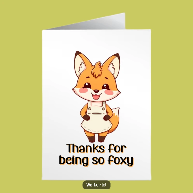 Free Printable Thank You Card: Charming Fox Baker's Gratitude - Funny Downloadable Gift
