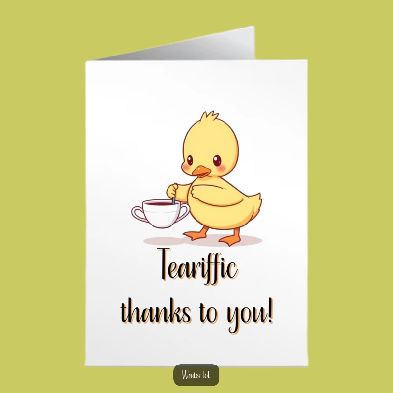 Free Printable Thank You Card: Duckling Tea Gratitude Downloadable Gift