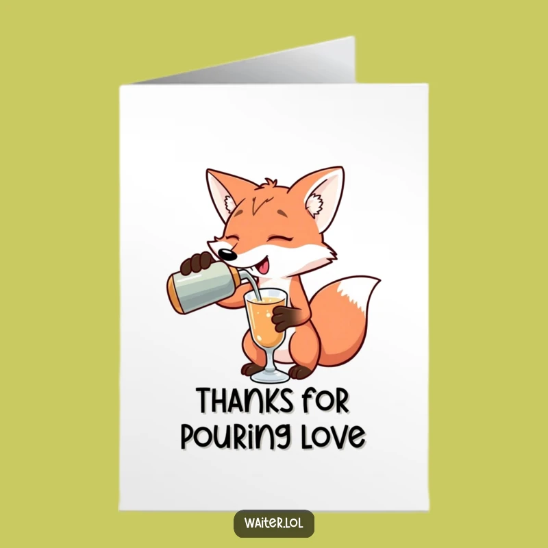 Free Printable Thank You Card: Fancy Fox Drink Hilarious Downloadable Gift!