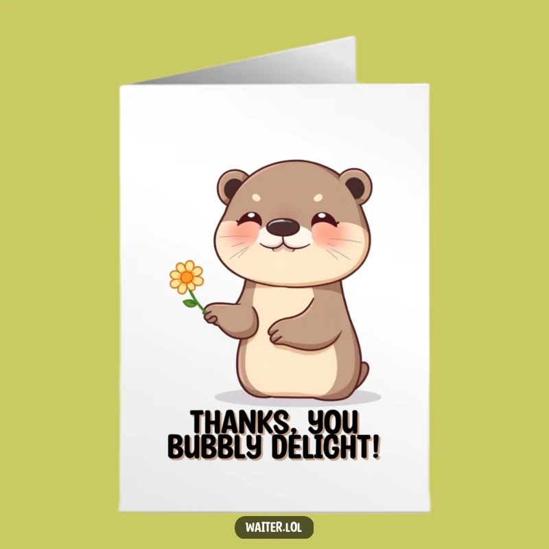 Free Printable Thank You Card: Giggling Otter Thanks, Easy DIY Download!