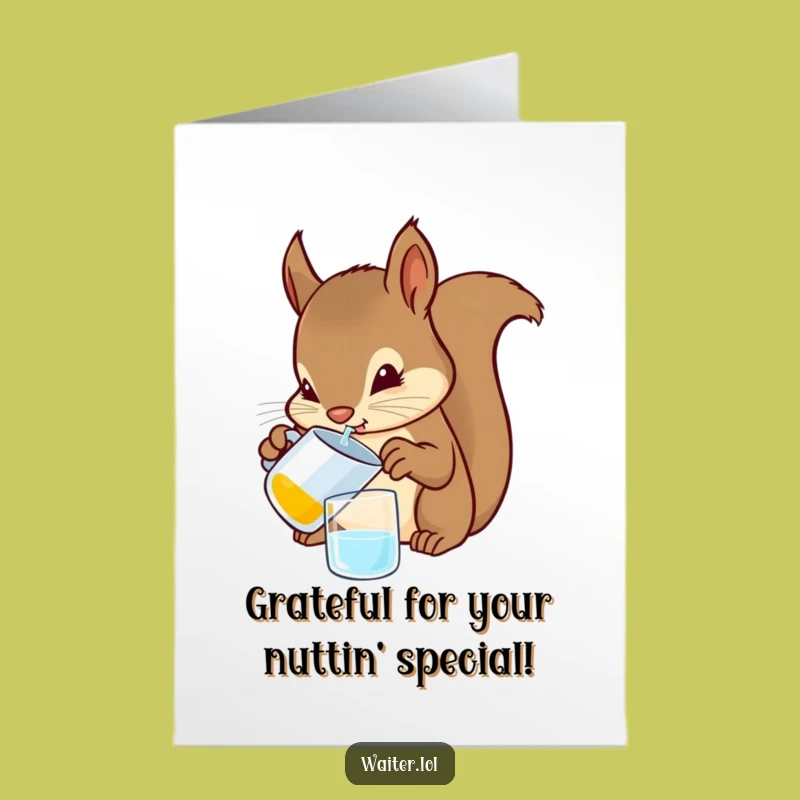 Free Printable Thank You Card: Squirrel Mixologist's Precision - Downloadable Gift