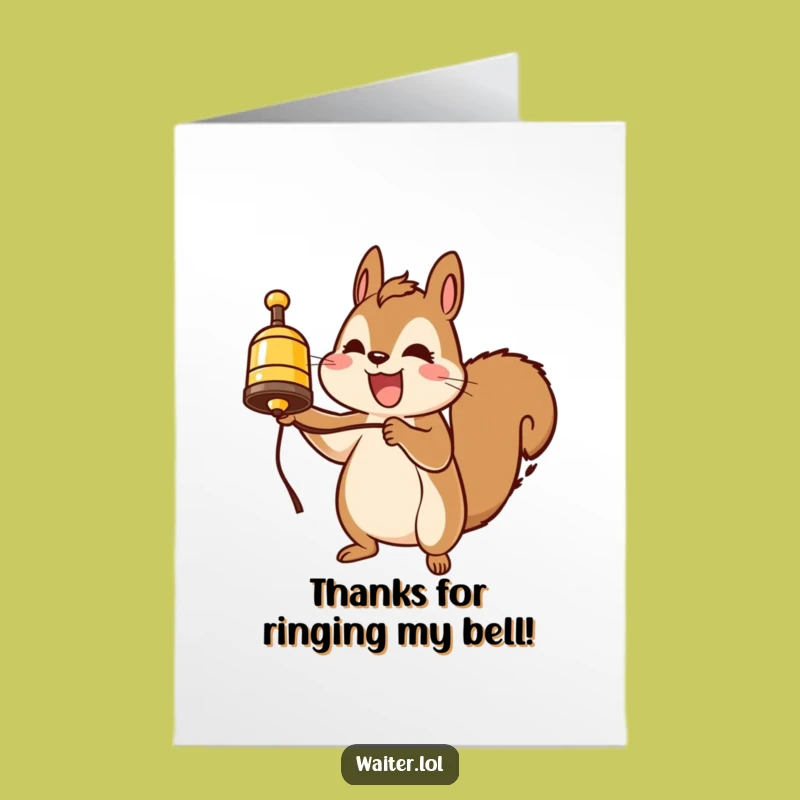 Free Printable Thank You Card: Squirrel Service Bell Design - Heartfelt & Funny Downloadable