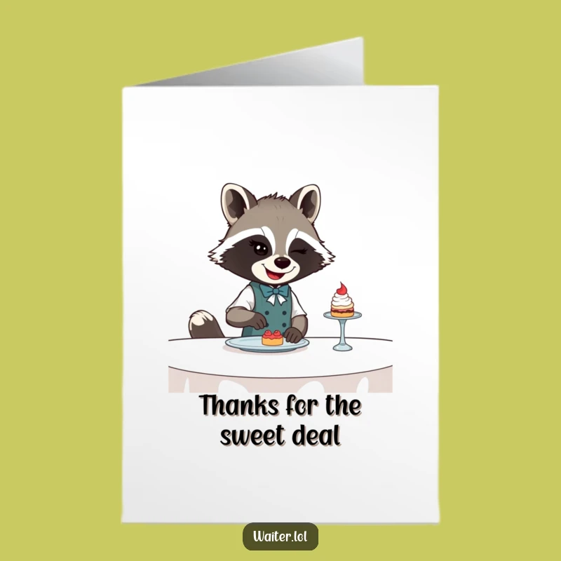 Free Printable Winking Raccoon Thank You Card - Cunning Downloadable Note for Sweet Gratitude