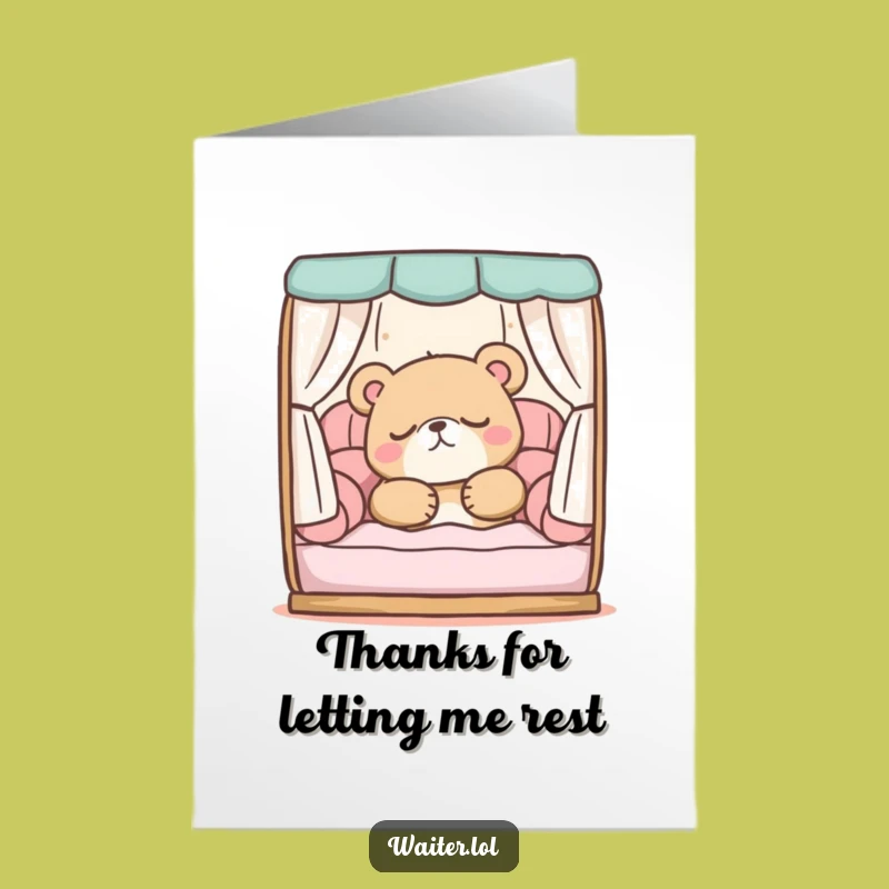 Funny Free Printable Thank You Card: Bear's Nap Thanks - Downloadable LOL Gift