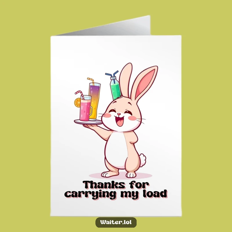 Hilarious Free Printable Thank You Card: Bunny Drinks for Your Kindness