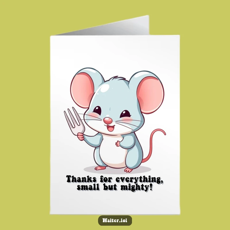 Polite Mouse Thanks Free Printable Card - Grateful Greeting Downloadable Gift