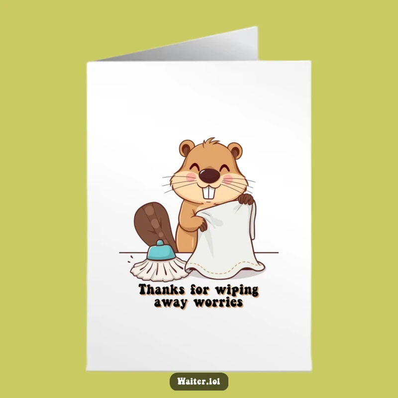 Thank You Beaver Card: Free Printable, Grateful Effort Downloadable Gift!