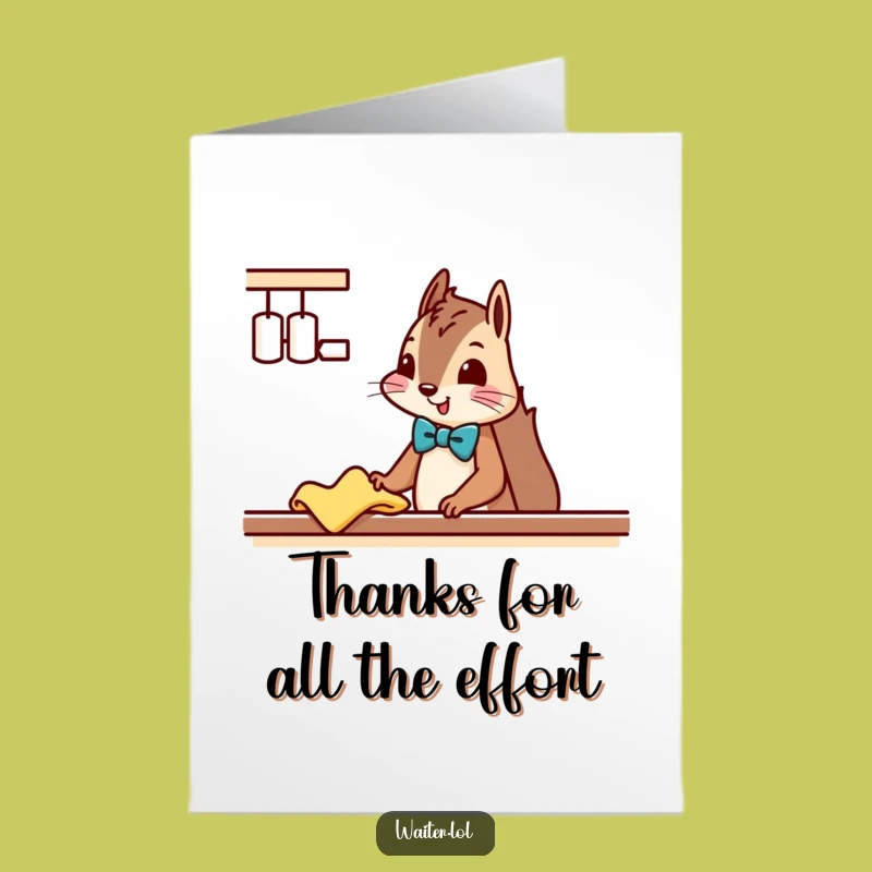 Free Printable Thank You Card: Tidy Squirrel Bowtie, Humorous Downloadable Gift