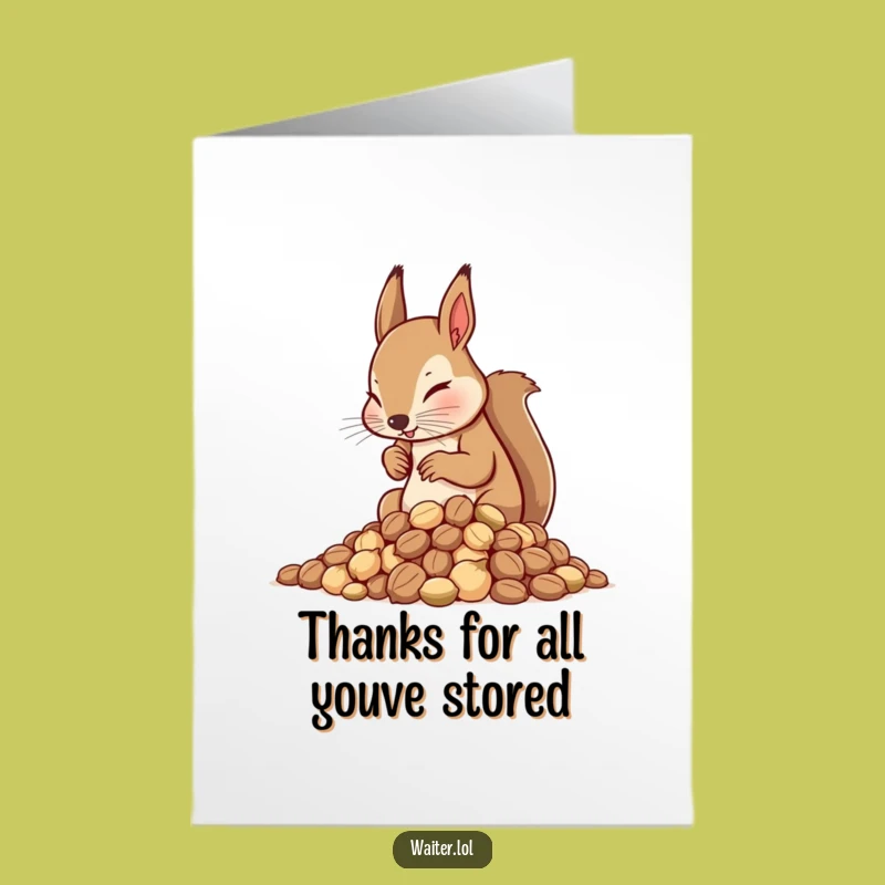 Free Printable Squirrel Waiter Thank You Card - Meticulous Downloadable Note for True Appreciation