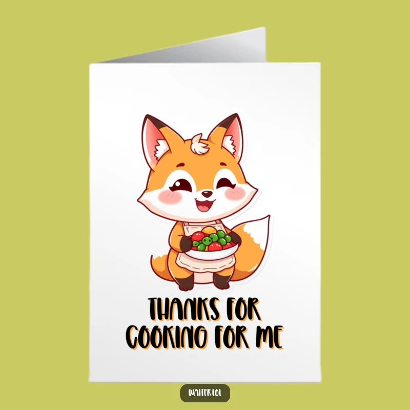 Thank You Chef Fox Card: Free Printable, Grateful Downloadable Gift!