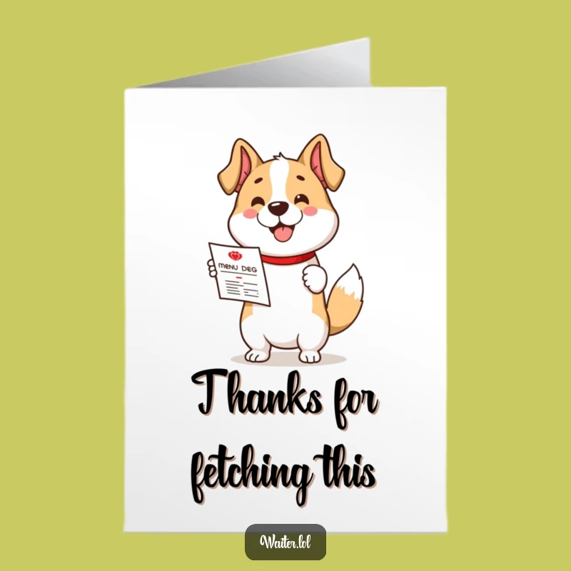 Free Printable Thank You Card: Dog's Grateful Offer, Funny Downloadable Gift for Kind Gestures