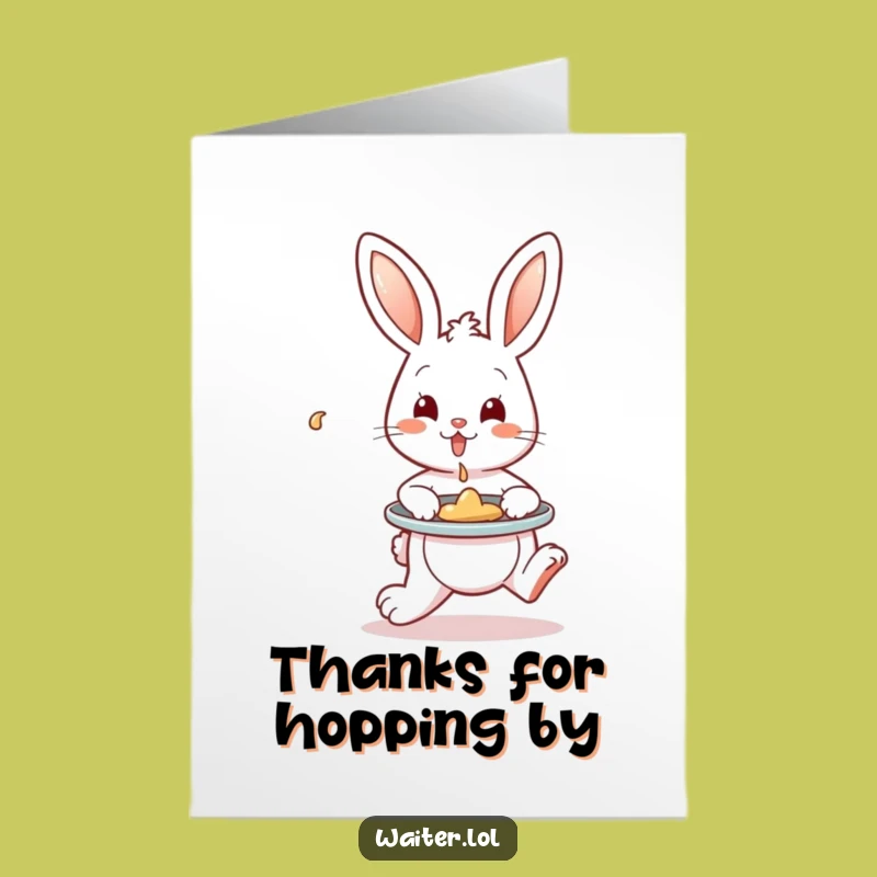 Humorous Free Printable Thank You Card: Bunny's Grateful, Contained Spill Service