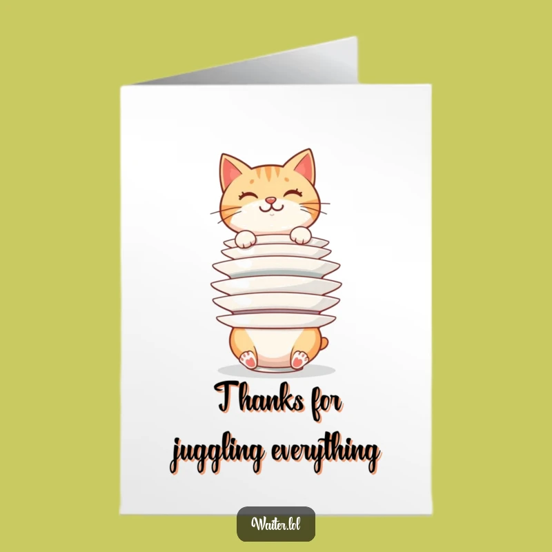 Free Printable Thank You Card: Juggling Cat Hilarious Downloadable Gift!