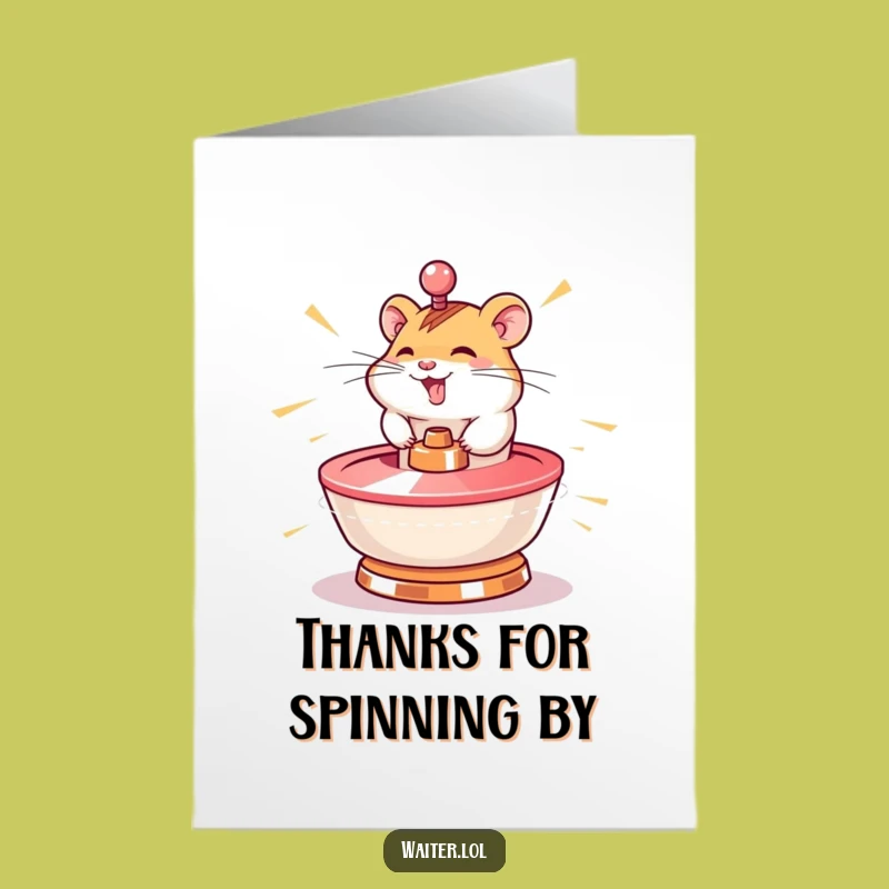 Free Printable Thank You Card: Hamster's Speedy Thanks, Downloadable Appreciation Gift