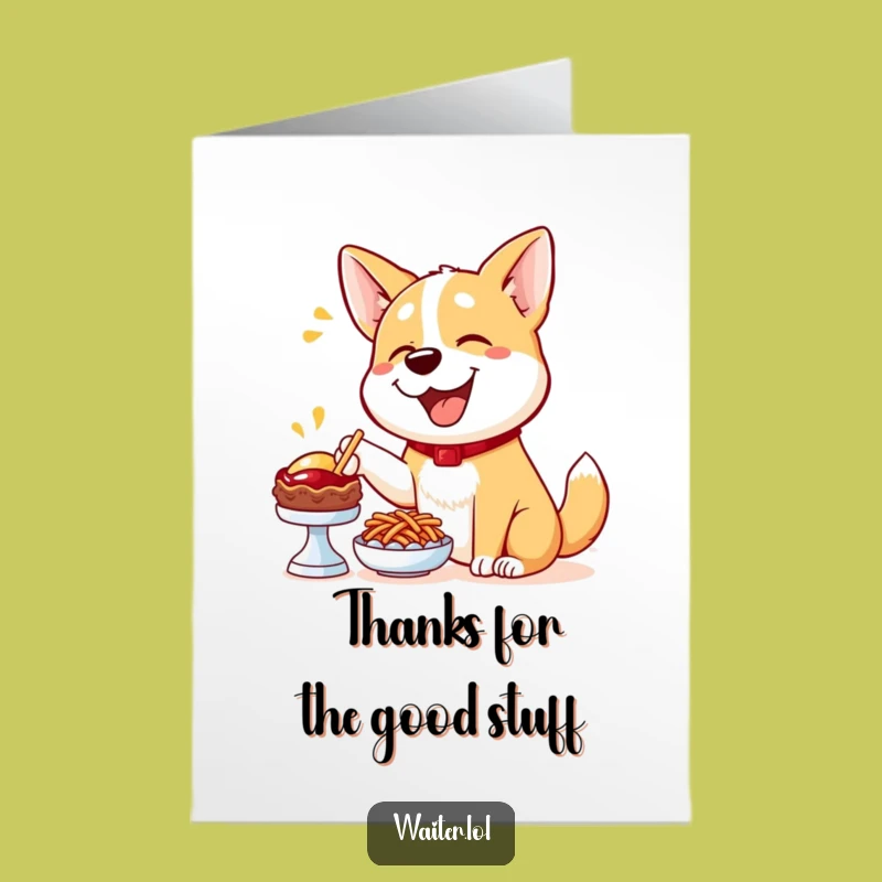 Free Printable Thank You Card: Happy Dog Menu Pointer, Humorous Downloadable Gift
