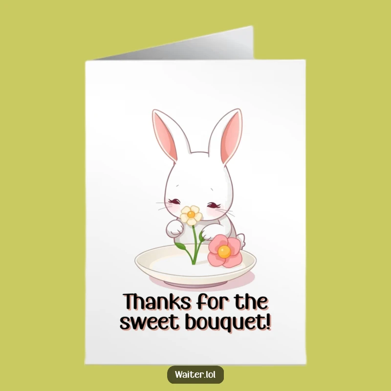 Free Printable Thank You Card: Rabbit's Gesture - Funny Downloadable!
