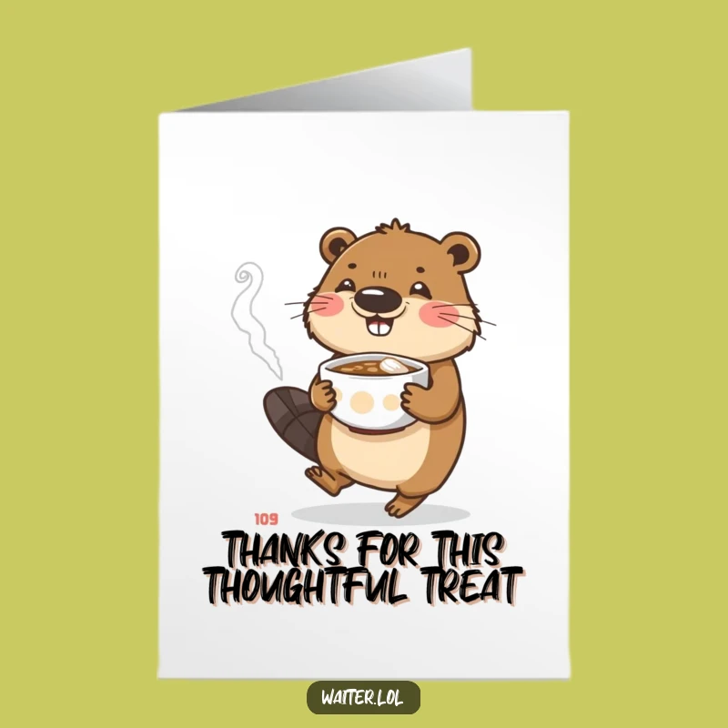 Free Printable Thank You Card: Beaver's Caring Delivery, Downloadable Appreciation Gift