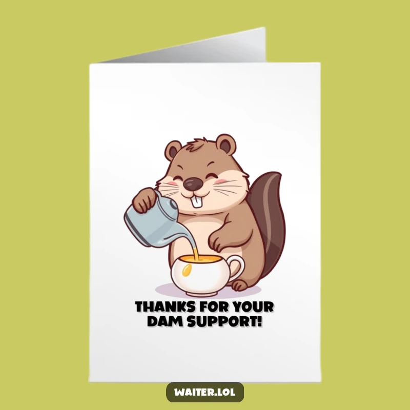 Free Printable Thank You Card: Beaver's Precise Brew - Funny & Thoughtful Downloadable
