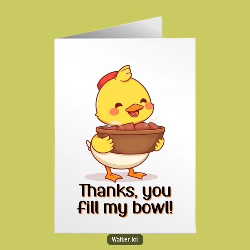 Free Printable Thank You Card: Duck's Hearty Gratitude - Funny Downloadable for Thanks