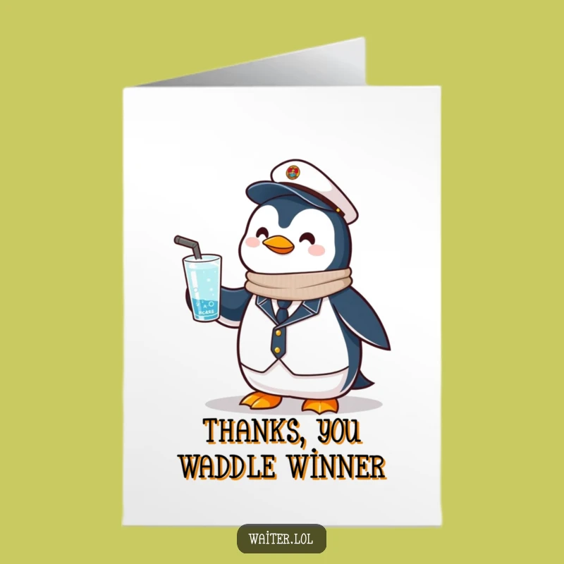 Free Printable Thank You Card: Proud Penguin Thanks Funny Downloadable Gift