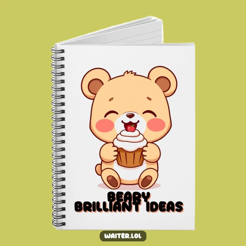 Funny Bear Cub Cupcake Notebook: Jot Down Sweet Ideas, Creative Gift!
