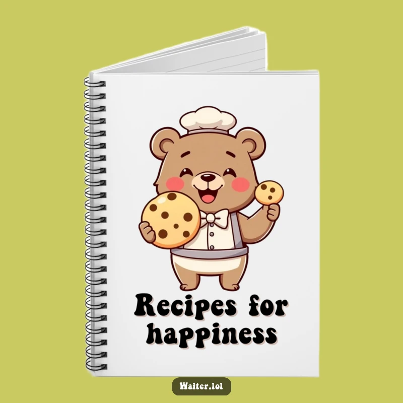 Funny Bear Waiter Notebook: Giant Cookie Journal, Ideal Dining Gift