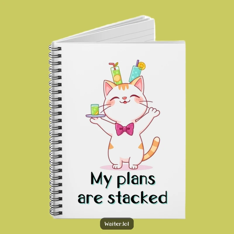 Funny Cat Bartender Notebook - Wobbly Drinks Journal Gift