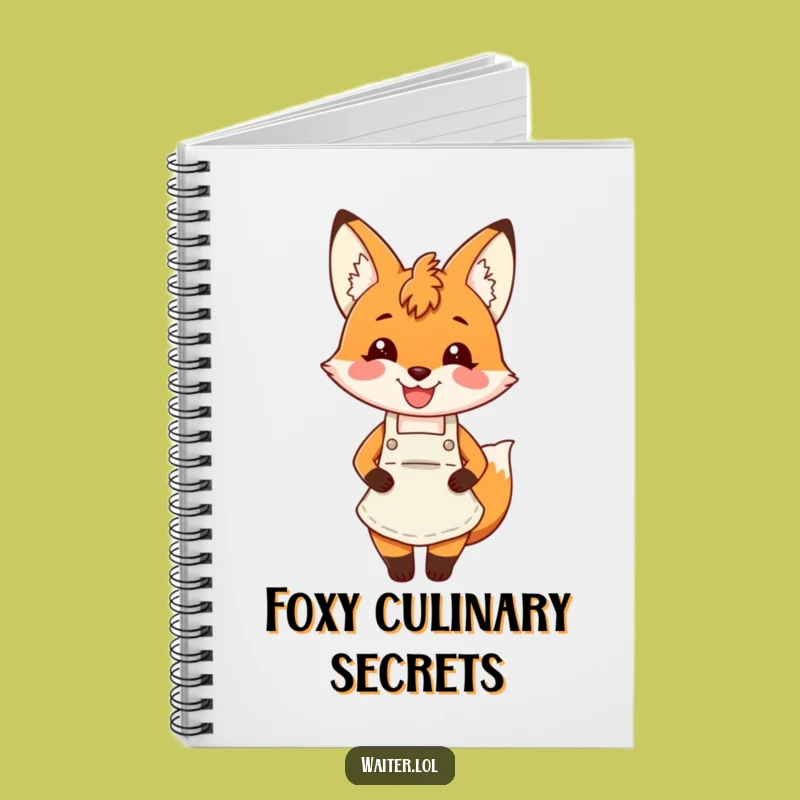 Funny Fox Apron Notebook: Cheerful Fox Writes, Perfect Journal Gift