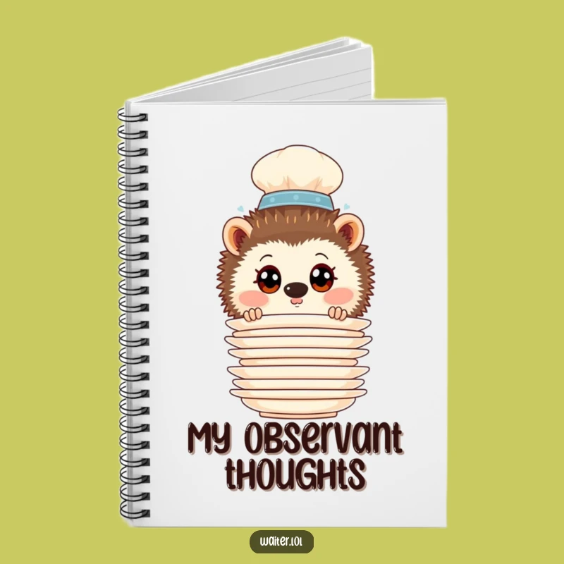 Funny Hedgehog Waiter Notebook: Jot Down Ideas with Curious Flair
