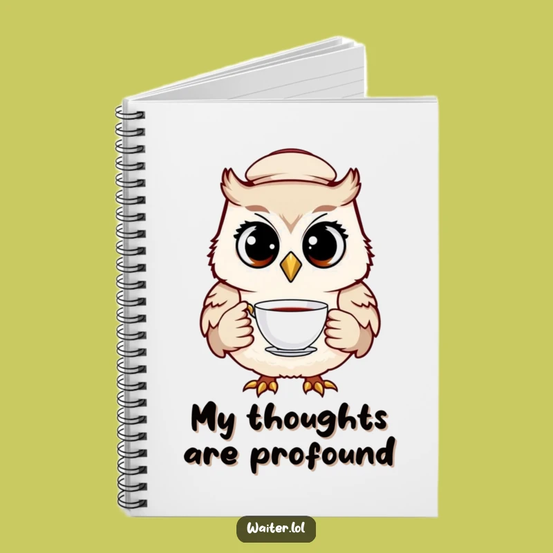 Funny Owl Waiter Notebook: Cheerful Bird Journaling Space, Perfect Humorous Gift for Writers