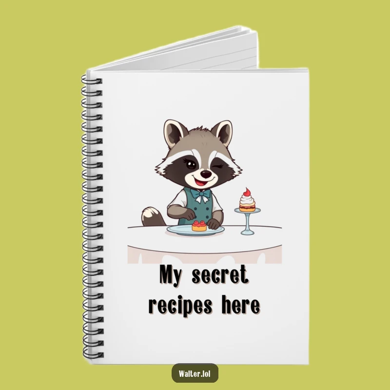 Funny Raccoon Waiter Notebook: Jot Down Secrets with Sly Bandit Flair