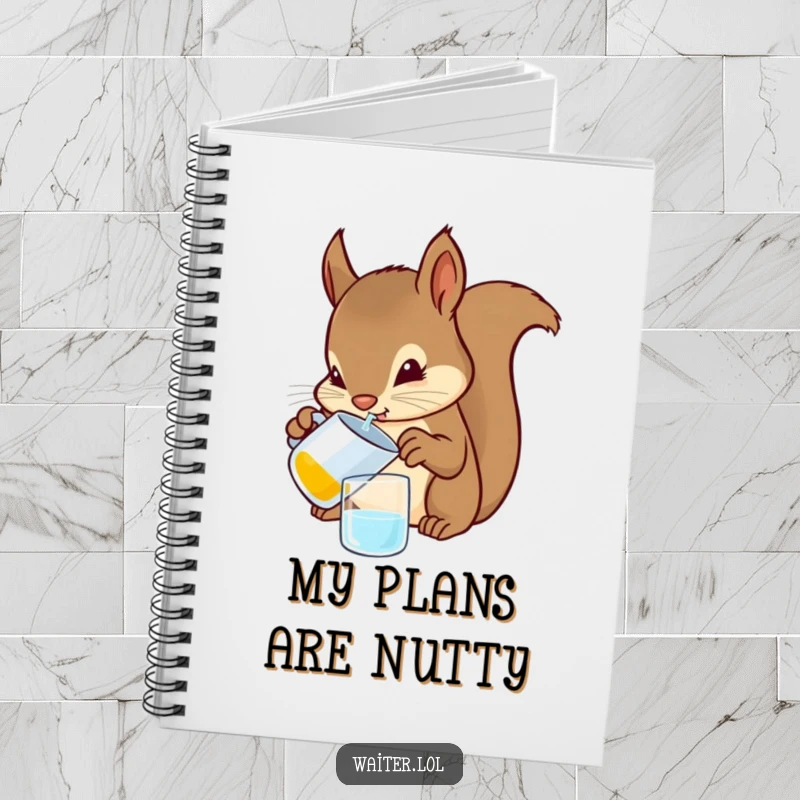 Funny Squirrel Bartender Notebook: A determined squirrel carefully pouring a drink from a tiny pitcher, perfect for jotting down notes.