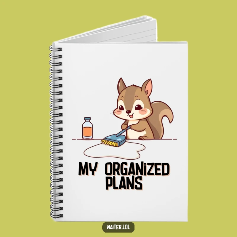 Funny Squirrel Cleaning Notebook - Jot Down Ideas, Perfect Gift for Organizers!