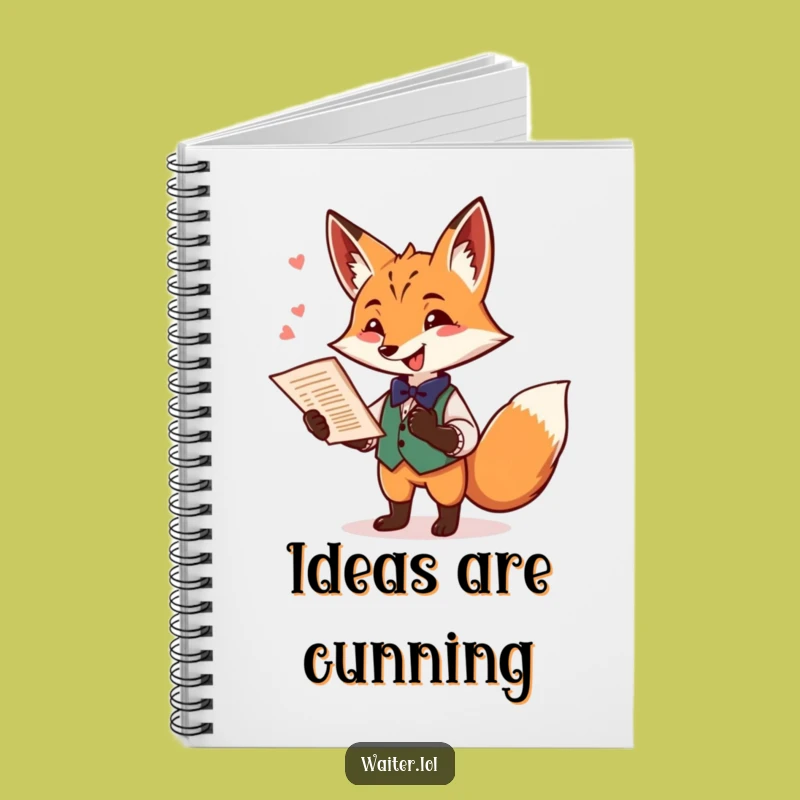 Funny Fox Waiter Notebook: Playful Fox Journaling Space, Perfect Humorous Gift for Writers