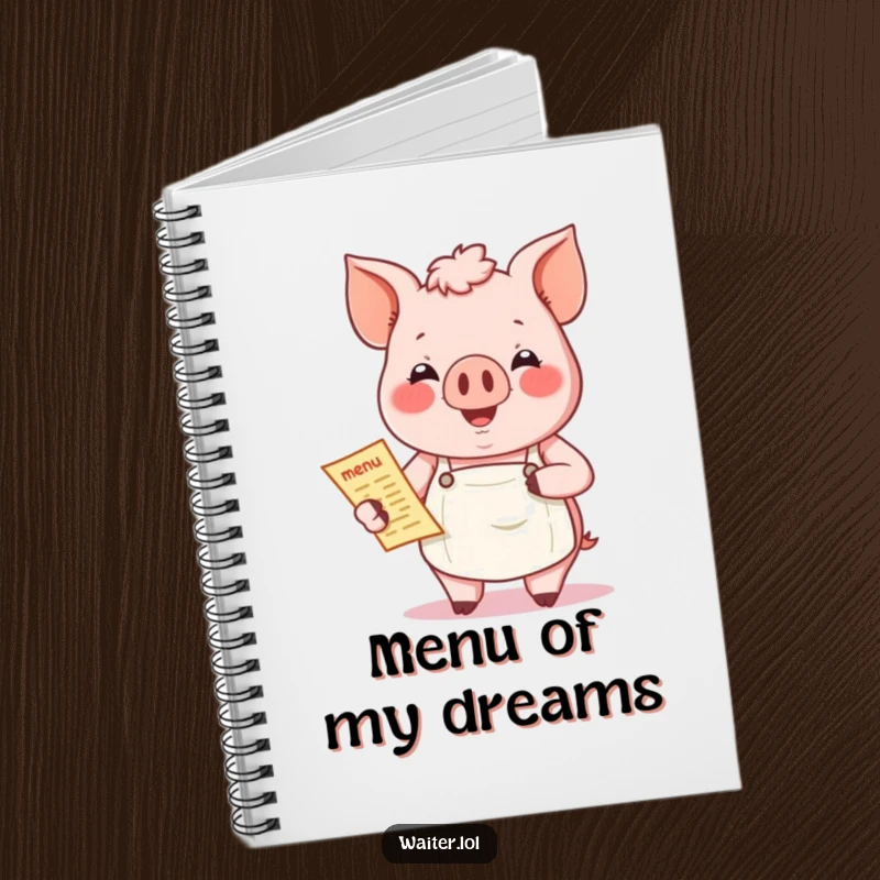 Funny Pig Menu Notebook: A jovial pig holds a menu, inspiring delicious recipes and food ideas.